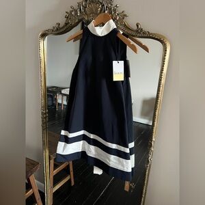 NWT Navy and White Sleeveless Dress